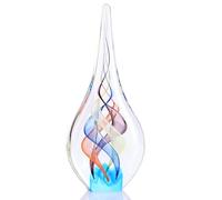 Hand Blown Glass Sculpture, Unique Mediterranean Style Decor, Glass Figurine with Crystal-Like Finish, Decorative Paperweights for Office Desk, Living Room, Bedroom, Cabinets (Red, Blue and Yellow)