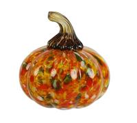 Hand Blown Ribbed Glass Pumpkin Ornament for Seasonal Home Decor, Fall Branch Accent for Halloween Shelf and Mantel Displays Glass Pumpkin Ornament Fall Decor Halloween Autumn Home Accent Hand Blown