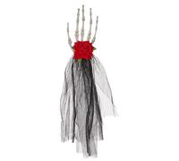Hand Bone r0se Headband - Skeleton Claw Gothic Headdress, Punk Skull Hands Accessory | Floral B0ne Hairpiece For Halloween | Costume Statement F0r Party, Festival, Theatre Or G0thic Fashion
