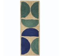 Hand Braided Jute Runner Rug 5x10 Ft Rustic Vintage Handmade Area Rugs Multicolor Geometric Pattern Runner Rug Ideal for Hallway Entryway Kitchen Large Area Home Décor