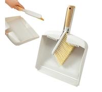 Hand Broom and Dustpan - Ergonomic Compact Desk Cleaning Set | Wooden Handle Broom for Tabletop, Kitchen Counter, Shelf Crumbs and Pet Litter