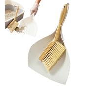 Hand Broom and Dustpan,Wooden Handle Tight Space - Dust Pan and Brush Set Cleaning Tool | for Kitchen Tabletop Bedroom Living Room Counter Crumbs Pet Litter