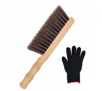 Hand Brush - 32cm Natural Wooden Handle Soft Bristle Brush with 5 Rows of Dense Bristles, Versatile Soft Brush for Dusting, Cleaning Furniture, Floors, Garden, Stairs, Bed, Sofa & More