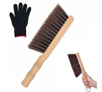 Hand Brush - 32cm Natural Wooden Handle Soft Bristle Brush with 5 Rows of Dense Bristles, Versatile Soft Brushs for Dusting Furniture, Floors, Sofa, Garden, Bed, Stairs & More