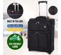 Aerolite Expandable 55x40x20cm to 55x40x23cm Ryanair Priority Max Super Lightweight Carry On Hand Cabin Luggage Suitcase 55x40x20 55x40x23 with 2 Wheels, Approved for Jet2 British Airways & Many More
