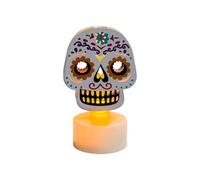 Hand Candle Holder 13in Mexican Large LED Tabletop, 13x4. 3in Table Topper Decorations for Day of the Dead De Muertos Altar Halloween Carnival Party Supplies (A, One Size)