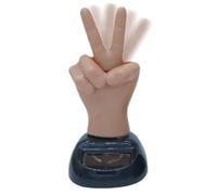 Hand Car Decors, Solar Movement Figure, Dashboard Gesture Toy, Funny Middle Finger Operated Bobble Statue with Two Finger Waves, Toggle Decoration for Interior and Vehicle Accessories of the Scissors