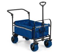 Hand cart Wheelbarrow Trolley 4 Wheel Garden Patio Beach Folding Kids 70 kg Blue