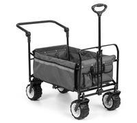 Hand cart Wheelbarrow Trolley 4 Wheel Garden Patio Beach Folding Kids 70 kg Grey