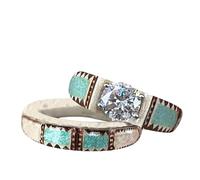 Hand Carved Antler Ring, Boho Turquoise Feather Ring Fit Size 5-12, Unique Rings Made From Natural Shed Antlers Unisex