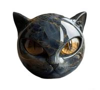 Hand Carved Black For Cat Stone Sculpture for Crystal Art and For Cat Enthusiasts, Elegant Decorative Piece that Fits in Various Home and Office Settings (1)