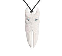 Hand-Carved Bone Paua Shell Rehua Tui Koko Bird Pendant Necklace - Natural Bone Cord Surfer Necklace for Men - Women's Maori God Amulet - Tribal Handmade Statement Jewellery