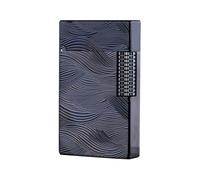 Hand-carved brass kerosene lighter, classic flip-top lighter, side-slide ignition, refillable fuel, suitable for collection/gift(Black)