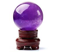 Hand Carved Crystal Ball with Stand,Large Amethyst Sphere,Beautiful Purple Quartz for, Divination, Witchcraft,7cm Gemstone Stone