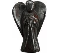 Hand Carved Crystal Healing Gemstone Pocket Guardian Angels with Reiki Powers Gift Stone Ornaments, 45mm to 50mm(Approx 2") (Black Agate)