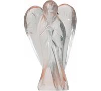 Hand Carved Crystal Healing Gemstone Pocket Guardian Angels with Reiki Powers Gift Stone Ornaments, 45mm to 50mm(Approx 2") (Crystal Quartz)