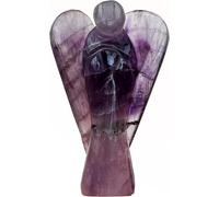Hand Carved Crystal Healing Gemstone Pocket Guardian Angels with Reiki Powers Gift Stone Ornaments, 45mm to 50mm(Approx 2") (Amethyst)