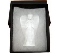 Hand Carved Crystal Healing Gemstone Pocket Guardian Angels with Reiki Powers Gift Stone Ornaments, 45mm to 50mm(Approx 2") (Selenite)
