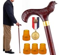 Hand Carved Eagle Walking Cane For Men Women, Natural Solid Wood Canes for Seniors, Support Up to 300 LB for Daily Mobility and Outdoor Hiking