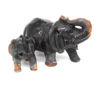 Hand Carved Elephant Statue From Natural Picasso Jasper Crystal Stone | 5.5" Reiki Healing Animal Figurine For Spiritual Decor, Wealth Abundance, Home Office Desk Decoration | Unique Gift Idea