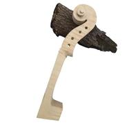 Hand Carved Flamed Maple Wood Violin Head Neck Scroll 4/4 To 1/2 Unfinished White Violin Headstock