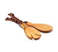 Hand-Carved Giraffe Salad Serving Set Handmade and Fair Trade