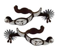 Hand Carved Horse Spur Replacement Metal Western Cow Boy Spur Mens Roping Spur Competition Equipments Easy To Use Western Cowboy Horse Spur For Riding