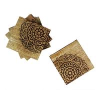 Hand Carved Mandala Wooden Coasters Set of 4 by Aloraa - Ethically Made in India with Sustainable Mango Wood - Decorative Table Mats for Drinks - Unique Gift Idea for Home, Dining & Living