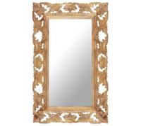 Hand Carved Mirror Hall Wooden Wall-Mounted Mirror Solid Mango Wood vidaXL