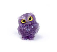 Hand-Carved Natural Crystal Owl Statue, Reiki Healing Gemstone Animal Figurines Animal Carving Gemstone Statue Sculpture for Home Office Decoration Collectibles