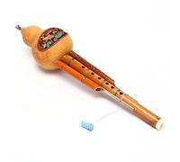 Hand Carved Natural Gourd Chinese Hulusi Gourd Cucurbit Flute Ethnic Musical Instrument Key Of C With Case