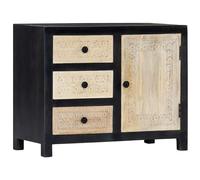 Hand Carved Side Cabinet Cupboard Storage Sideboard Solid Mango Wood vidaXL