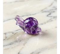 Hand Carved Snail Statue Decor Beads for Jewelry Making Mini Animal Collectible,Home Office Desk Shelf Ornament,Spiritual Healing Reiki Feng Shui Pocket Worry Stone Unique Housewarming Gift(Purple)