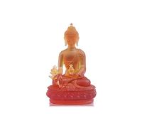 Hand-Carved Tibetan Medicine Buddha Statue - 20cm Translucent Resin Sculpture for Home Decoration, Collector's Piece, Unique Décor, Spiritual Gift