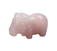Hand Carved Tiger Eye Hippo, Natural Stone, Jade Mini River Horse, Crystal Craft, Chakra, Home Decor, 1.5",Rose Quartz