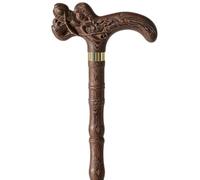 Hand-Carved Wenge Crutch, Non-Slip and Lightweight(A,87Cm(Use Height 165 170Cm))