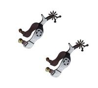 Hand Carved Western Spur Brass Coating German Silver Inlay and Dangler Decorative Equestrian Gear Decorative Horse Spurs