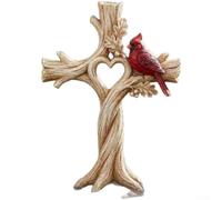 Hand Carved Wooden Bird Wall Hanging Decor Solid Pine | Wood Rustic Figurine with Keyhole Slot for Indoor Outdoor Home Garden Decoration Natural Woodgrain Art 28x38cm