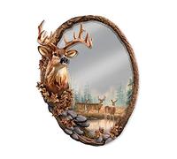 Hand-cast, Hand-painted, 'Reflections Of The Forest' Deer Wall Mirror with Rosemary Millet Art