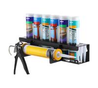 Hand Caulking Storage, Caulk Tube Holder Rack, 16.26 Inch, Durable Steel Frame, Quick Access Organizer, Heavy Duty Wall Mounted Bracket for Construction Workers Renovators Handymen