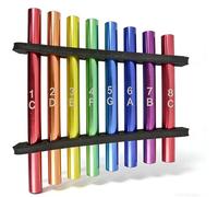 Hand Chime Set with Hammer, 8-Tone Aluminum Portable Percussion Instrument, Detachable Design for Classroom Management, Meditation, and Tabletop Use