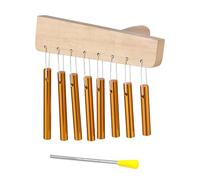 Hand Chimes - Wood 8 Tone Musical Chimes | Solid Aluminum Tube Musical Device with Knock Stick for Men Indoor Home Temple Garden Beginner