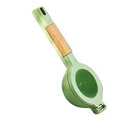 Hand Citrus Juicer, Zinc Alloy Ergonomic Design Food Grade Coating Hand Juicer Small Manual Citrus Press Manual Juice Press Tool with Wooden Handle for House Kitchen Bar (Green)