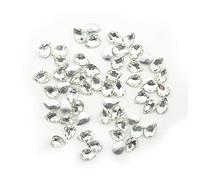 HAND® Clear Crystal Glass Teardrop Sew On Embellishments with Silver-Grey Tone Backing - 10 x 14mm - Pack of 50