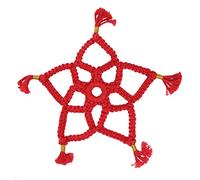 Hand Cotton Woven Hollow Star Ornament Red Five Pointed Star Ornaments Holiday Decoration