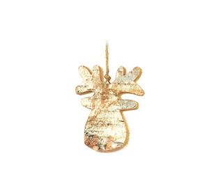 Hand Crafted 8cm Real Wooden Christmas Ornament Tree Hanging Decorations Xmas Home Décor -Reindeer
