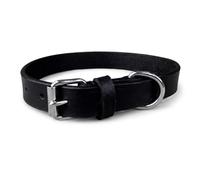 Hand-Crafted Black Leather Dog Collar - 55cm Long Suitable for Medium & Large Breeds (Labrador, Collie, Spaniel)