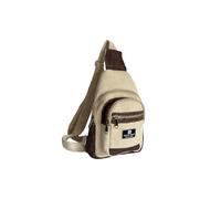 Hand crafted classic sling bag made from 100% Eco friendly natural Hemp and Gheri from Himalaya. Strong crossbody bag for men and women with unbreakable YKK Zipper chain.