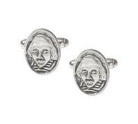 Hand-Crafted English Made Pewter William Shakespeare Design Cufflinks with Gift Box