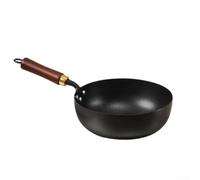 Hand Crafted Iron Big Belly Cooking Pot, Uncoated Metal Frying Pan, Deep Skillet Traditional Forged Cookware, Kitchen Tool for Kitchen Home Cooking(28cm pot)